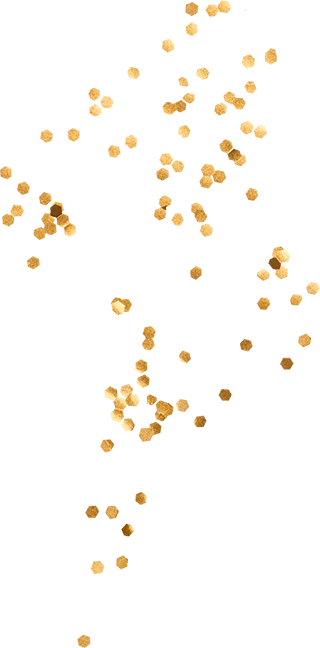 Christmas background decoration with specks and golden elements